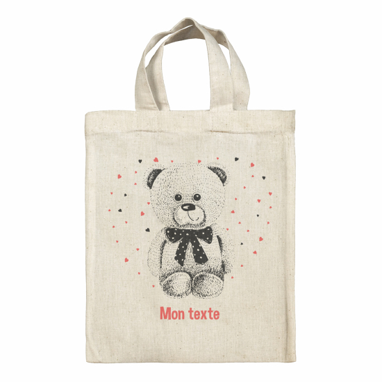 Bolsa de tela personalizada - Osito corazones