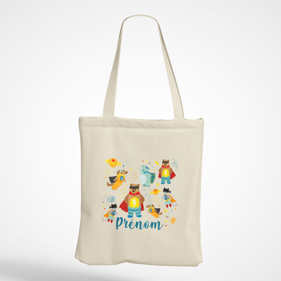 Bolsa personalizada - Animales superhéroes