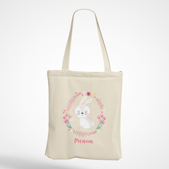 Bolsa personalizada - Conejo flores