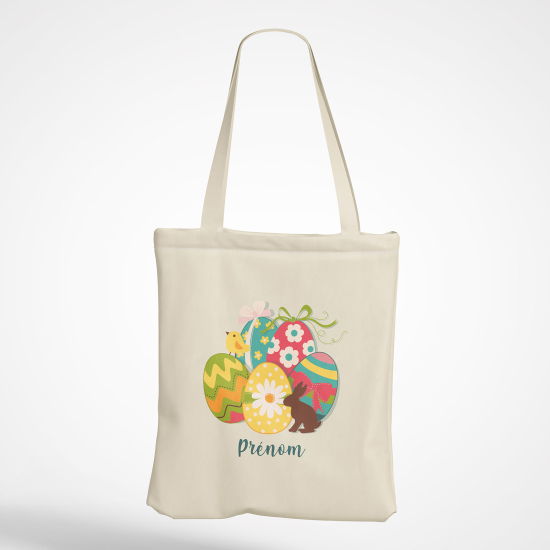 Bolsa personalizada - Conejo huevos de Pascua
