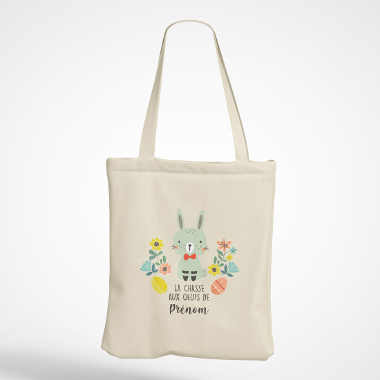 Bolsa personalizada - Conejo la caza de huevos de Nombre