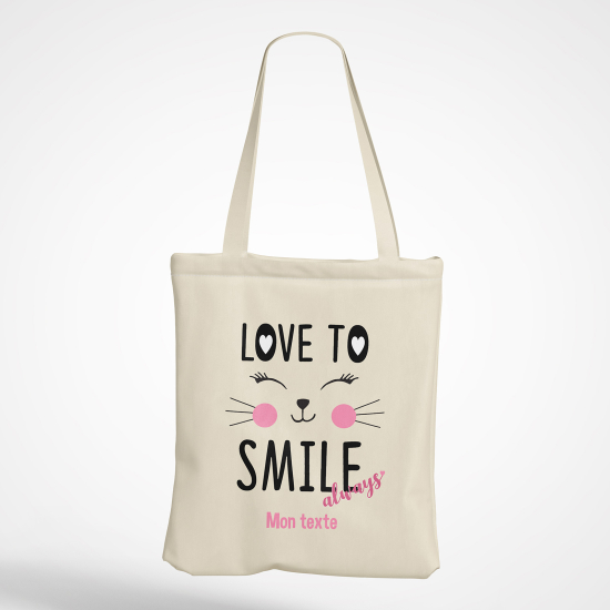 Bolsa personalizada - Gato ama sonreír