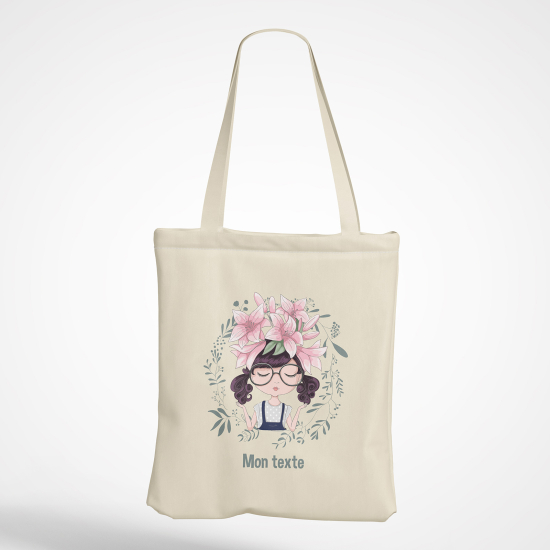 Bolsa personalizada - Niña pequeña flores