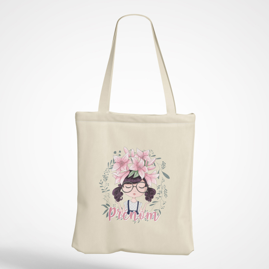 Bolsa personalizada - Niña pequeña flores
