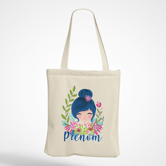 Bolsa personalizada - Niña pequeña flores