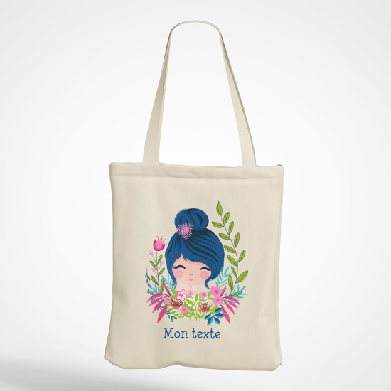 Bolsa personalizada - Niña pequeña flores