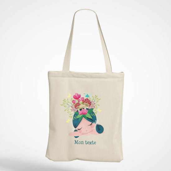 Bolsa personalizada - Niña pequeña flores