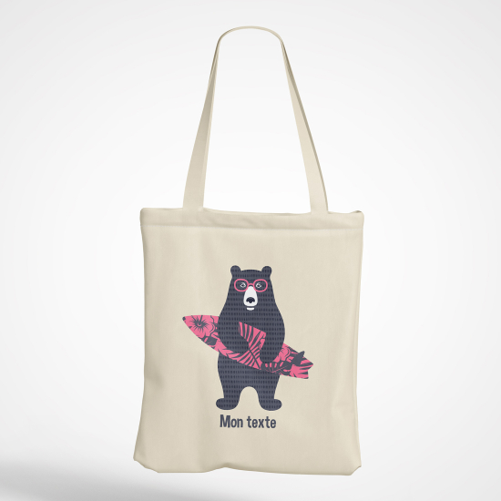 Bolsa personalizada - Oso surfista