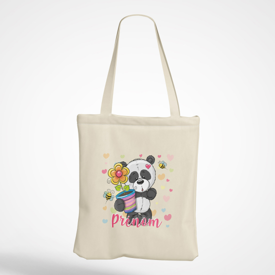 Bolsa personalizada - Panda flores