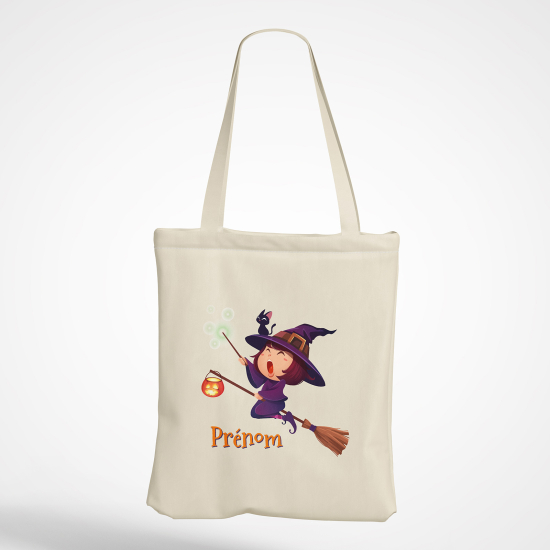 Bolsa personalizada - Pequeña niña escoba bruja