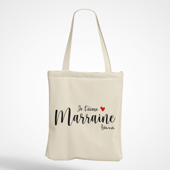 Bolsa personalizada - Te quiero madrina Nombre
