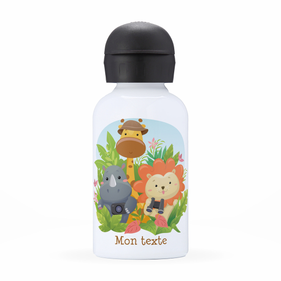 Cantimplora isotérmica personalizada para niños - Animales de la jungla