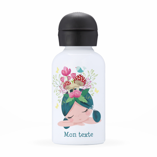Cantimplora isotérmica personalizada para niños - Niña pequeña hongos