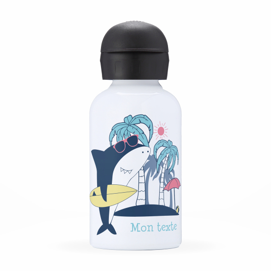 Cantimplora isotérmica personalizada para niños - Tiburón surfista