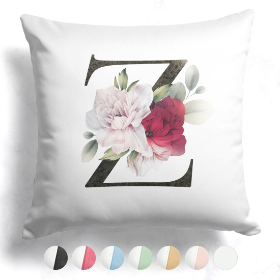 Cojín bicolor con monograma e iniciales - Z