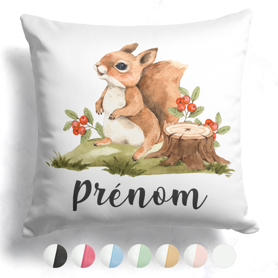 Cojín bicolor personalizado - Ardilla