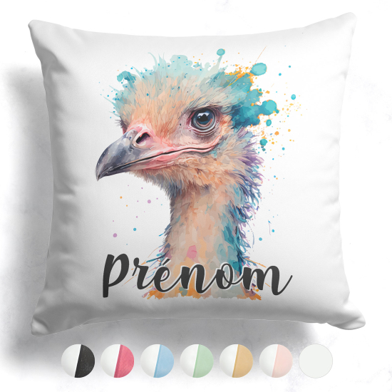 Cojín bicolor personalizado - Avestruz