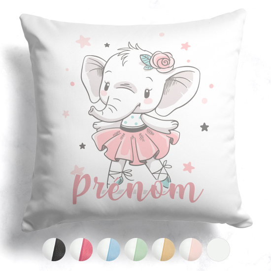 Cojín bicolor personalizado - Bailarina elefante