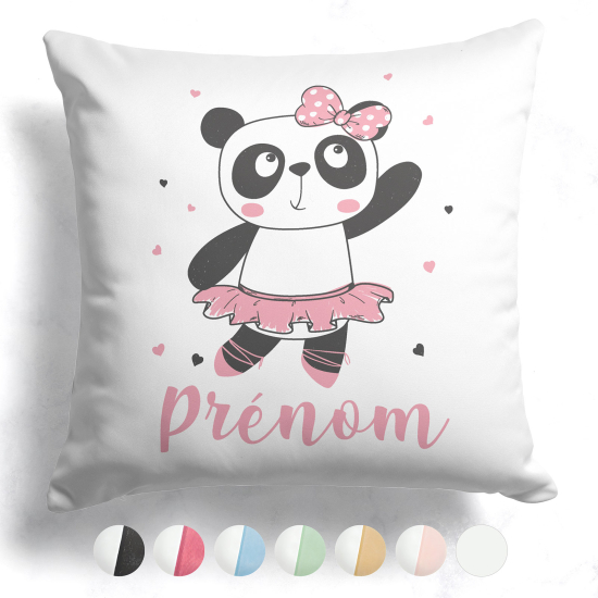Cojín bicolor personalizado - Bailarina panda