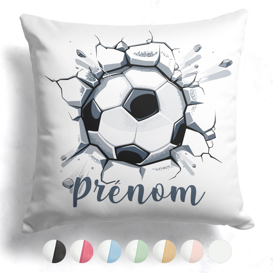 Cojín bicolor personalizado - Balón de fútbol