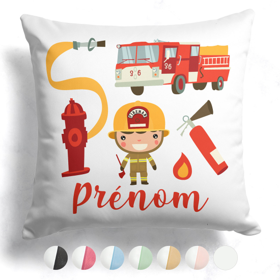 Cojín bicolor personalizado - Bombero