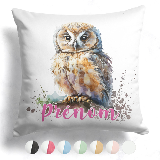 Cojín bicolor personalizado - Búho