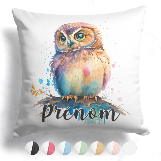 Cojín bicolor personalizado - Búho