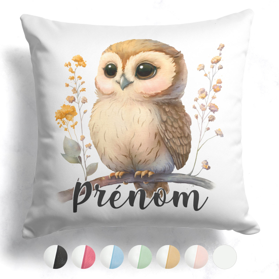 Cojín bicolor personalizado - Búho