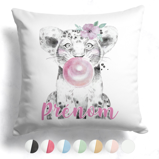 Cojín bicolor personalizado - Cachorro de león