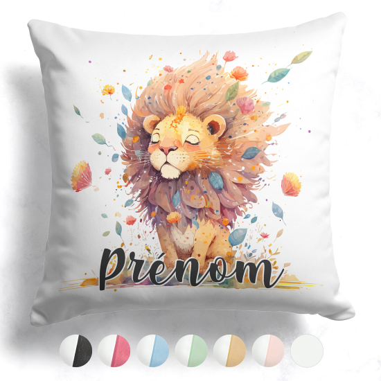 Cojín bicolor personalizado - Cachorro de león