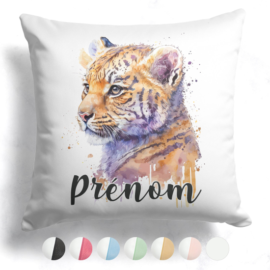 Cojín bicolor personalizado - Cachorro de león