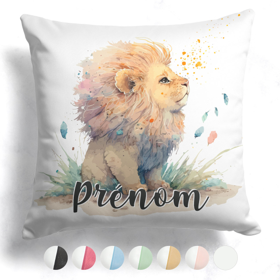 Cojín bicolor personalizado - Cachorro de león