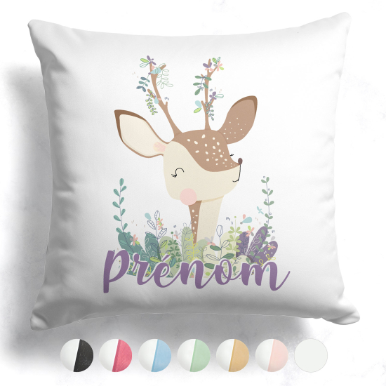 Cojín bicolor personalizado - Cervatillo
