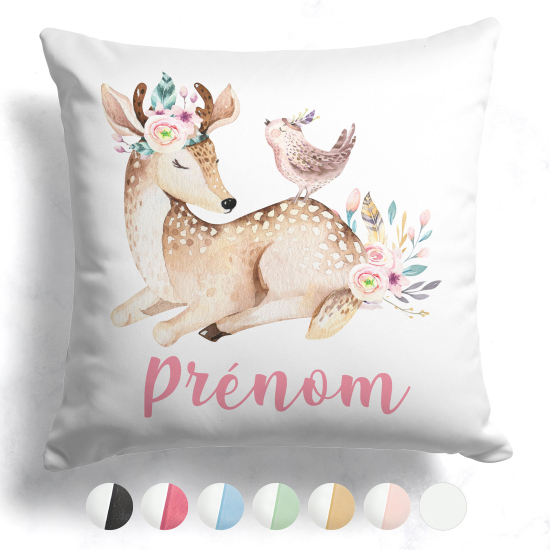 Cojín bicolor personalizado - Cervatillo