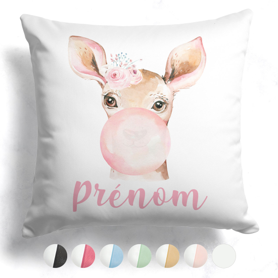 Cojín bicolor personalizado - Cervatillo