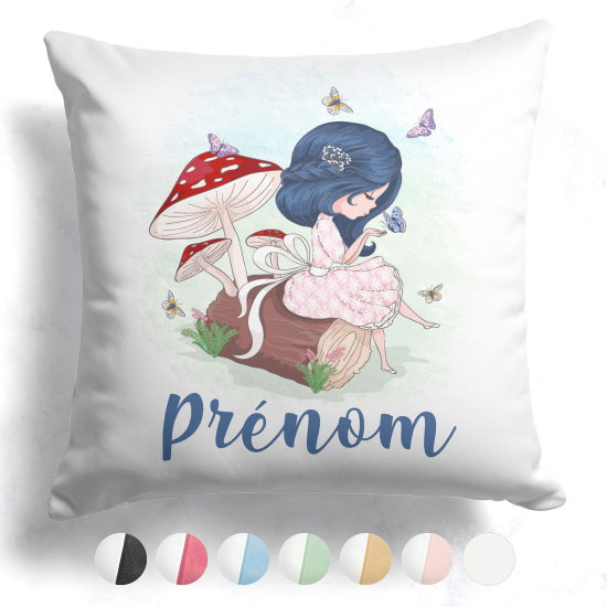 Cojín bicolor personalizado - Chica en el bosque