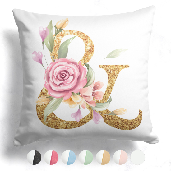 Cojín bicolor personalizado con monograma - Letra &