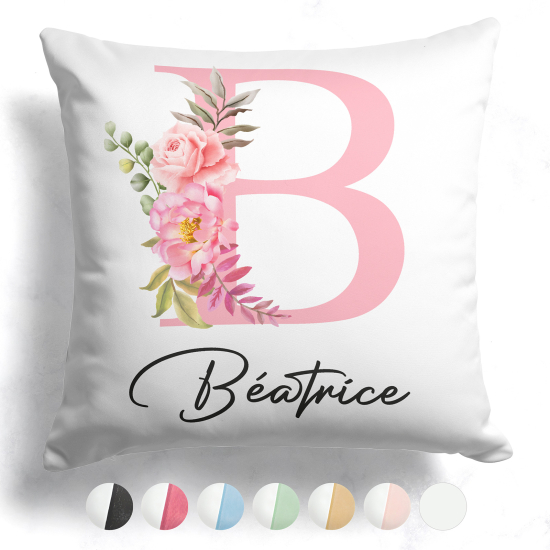 Cojín bicolor personalizado con monograma - Letra B
