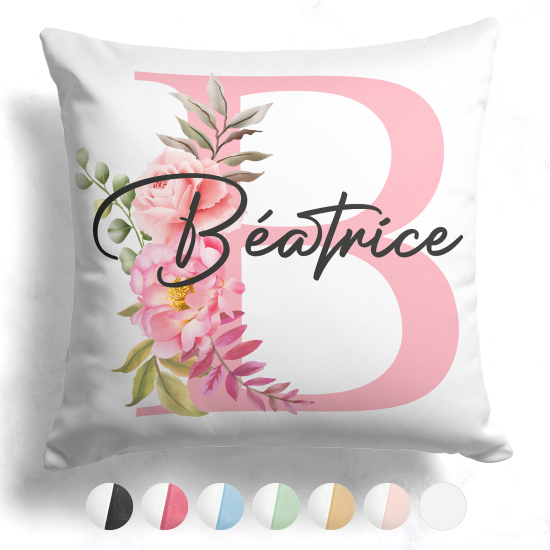 Cojín bicolor personalizado con monograma - Letra B