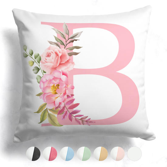 Cojín bicolor personalizado con monograma - Letra B