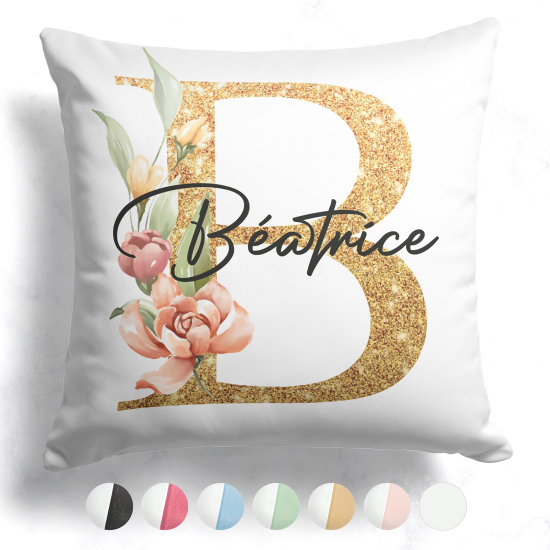Cojín bicolor personalizado con monograma - Letra B