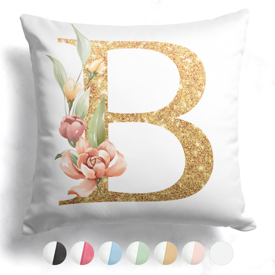 Cojín bicolor personalizado con monograma - Letra B