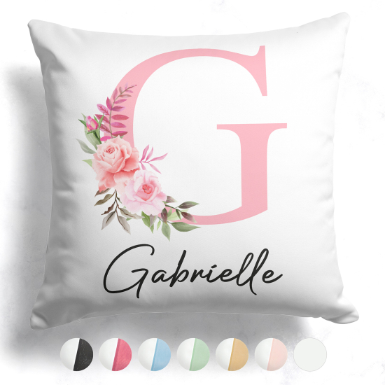 Cojín bicolor personalizado con monograma - Letra G