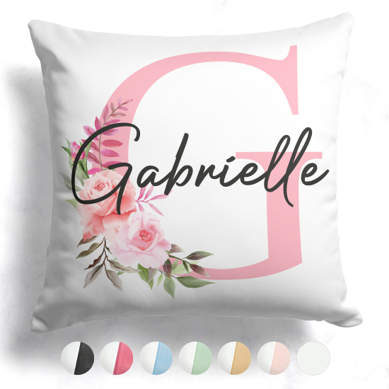 Cojín bicolor personalizado con monograma - Letra G