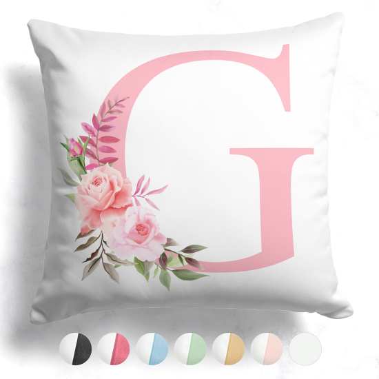 Cojín bicolor personalizado con monograma - Letra G