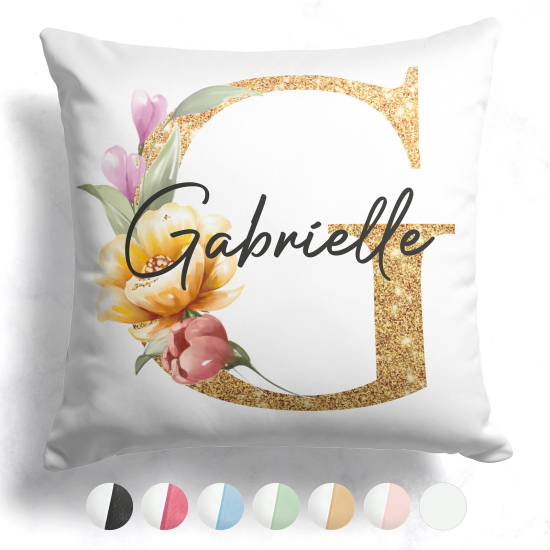 Cojín bicolor personalizado con monograma - Letra G