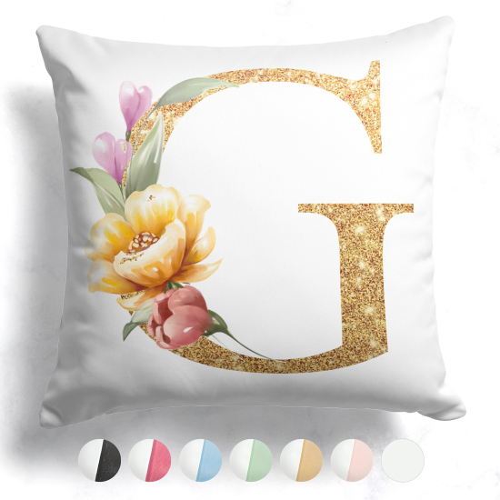 Cojín bicolor personalizado con monograma - Letra G