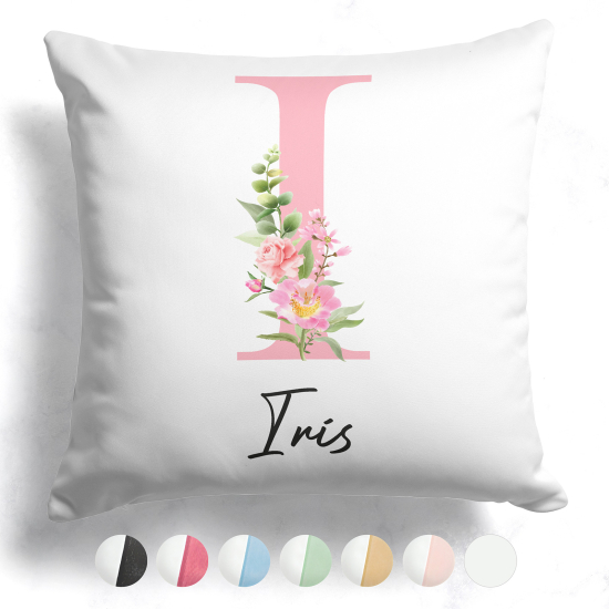 Cojín bicolor personalizado con monograma - Letra I