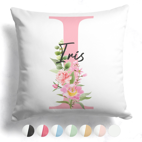 Cojín bicolor personalizado con monograma - Letra I