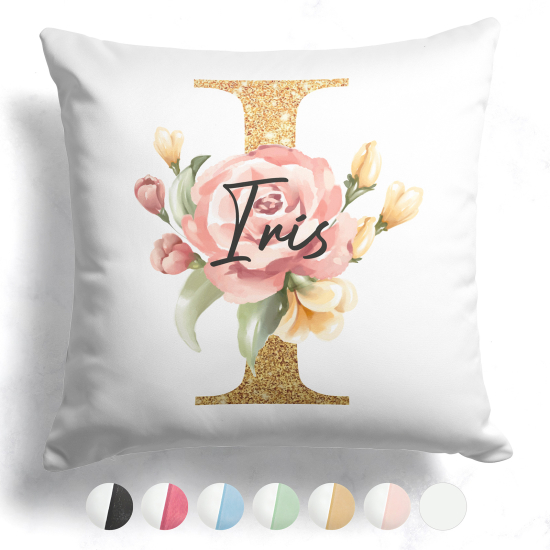 Cojín bicolor personalizado con monograma - Letra I